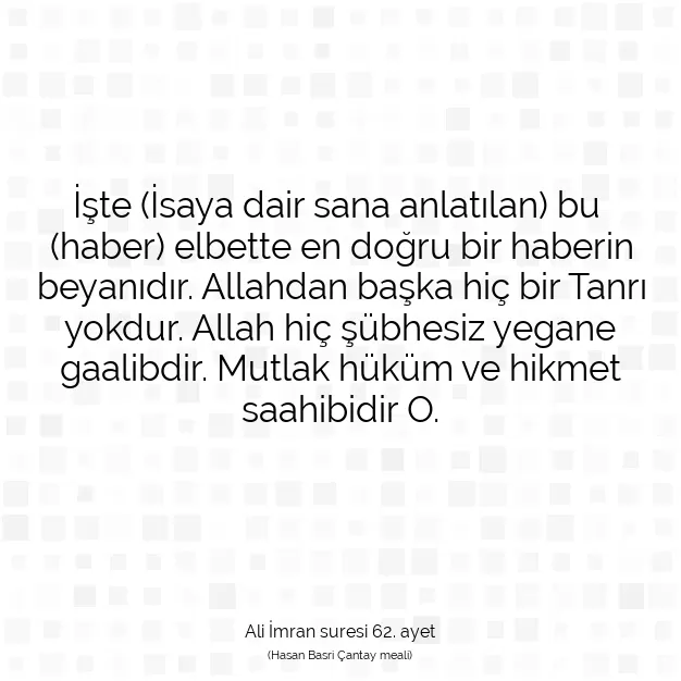 Ayetbul | Kuran Mealleri | Quran | Ali İmran suresi 62. ayet