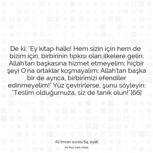 Ayetbul | Kuran Mealleri | Quran | Ali İmran suresi 64. ayet