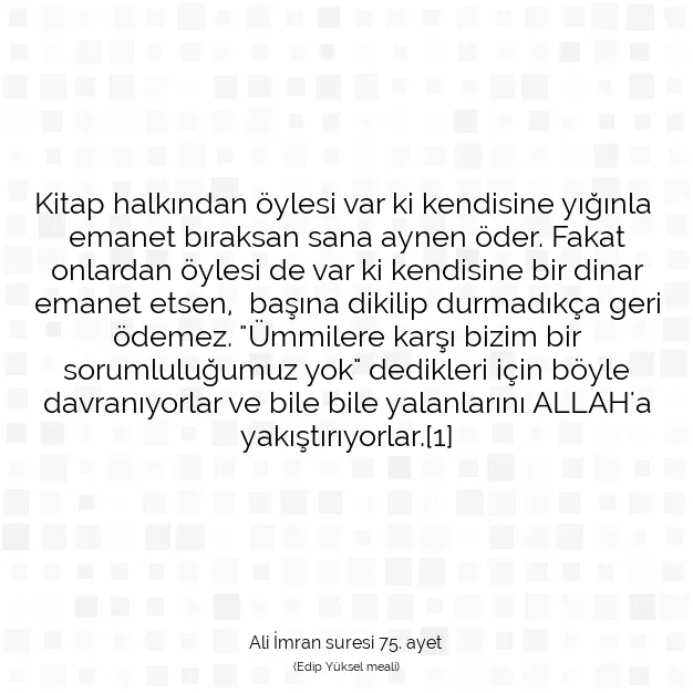 Ayetbul | Kuran Mealleri | Quran | Ali İmran suresi 75. ayet