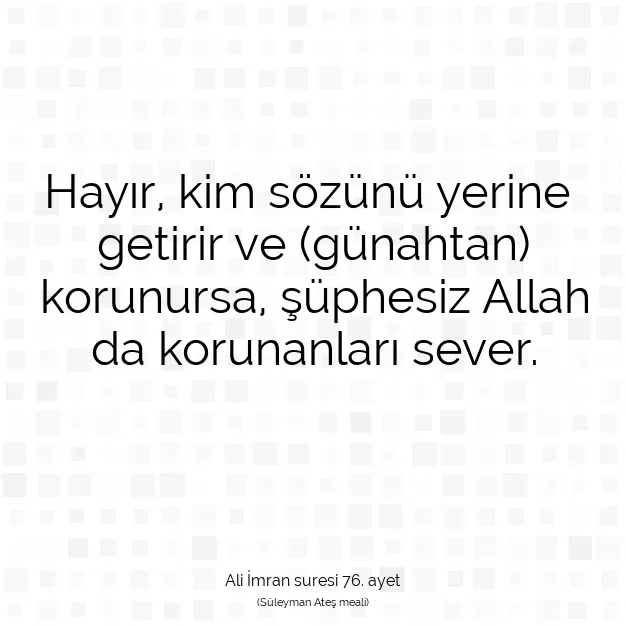 Ayetbul | Kuran Mealleri | Quran | Ali İmran suresi 76. ayet