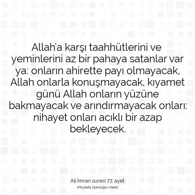 Ayetbul | Kuran Mealleri | Quran | Ali İmran suresi 77. ayet