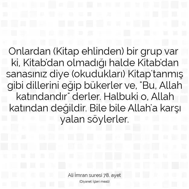 Ayetbul | Kuran Mealleri | Quran | Ali İmran suresi 78. ayet