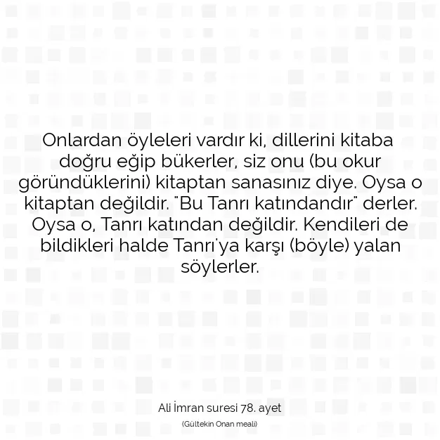 Ayetbul | Kuran Mealleri | Quran | Ali İmran suresi 78. ayet