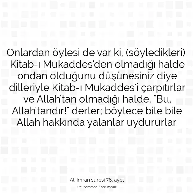 Ayetbul | Kuran Mealleri | Quran | Ali İmran suresi 78. ayet