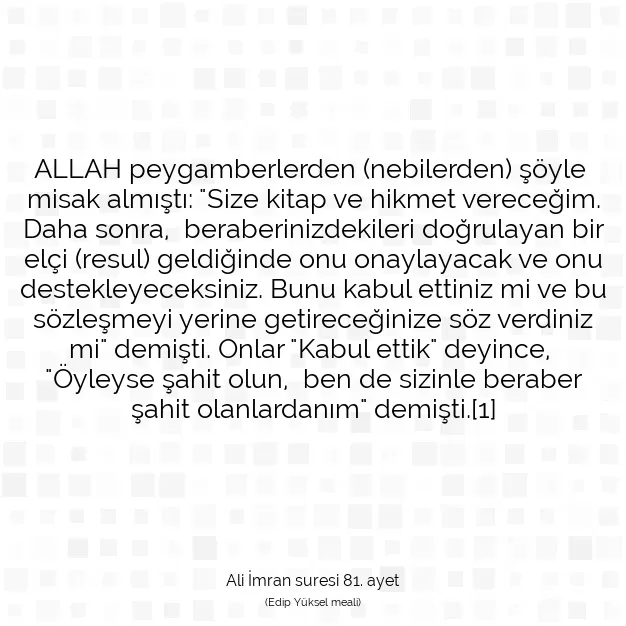 Ayetbul | Kuran Mealleri | Quran | Ali İmran suresi 81. ayet