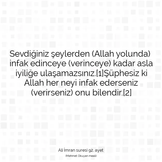 Ayetbul | Kuran Mealleri | Quran | Ali İmran suresi 92. ayet