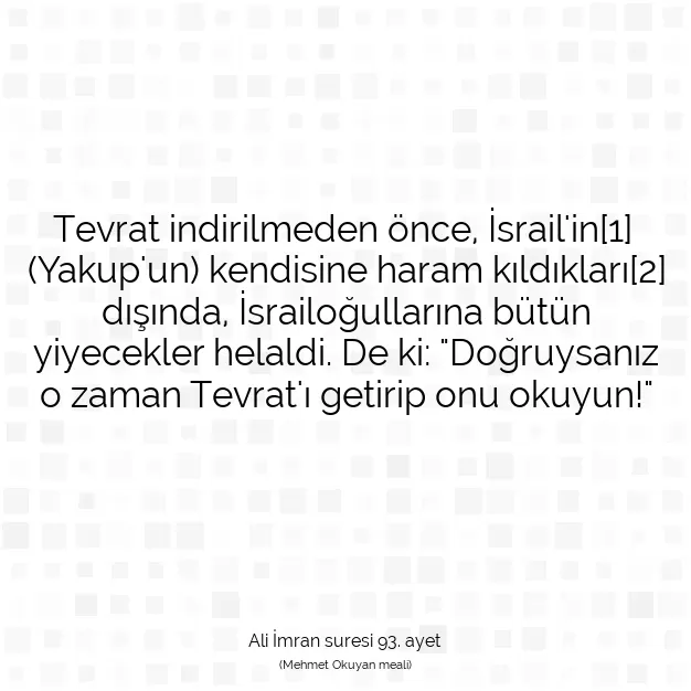 Ayetbul | Kuran Mealleri | Quran | Ali İmran suresi 93. ayet