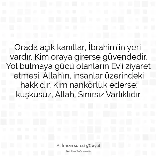 Ayetbul | Kuran Mealleri | Quran | Ali İmran suresi 97. ayet