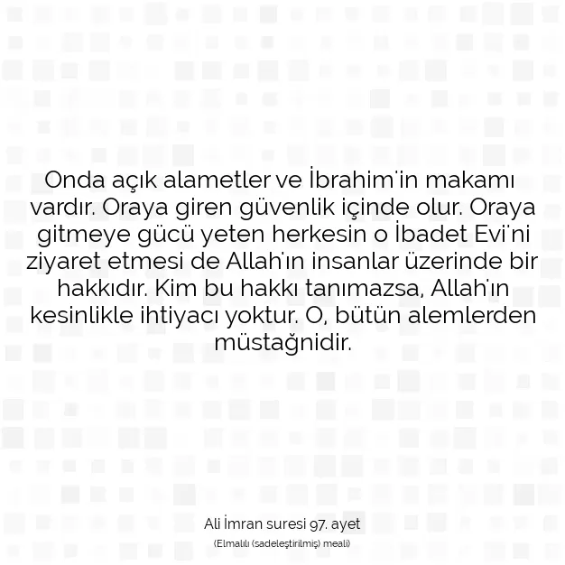 Ayetbul | Kuran Mealleri | Quran | Ali İmran suresi 97. ayet