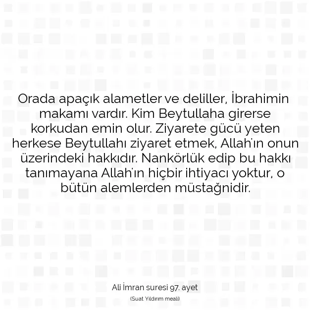 Ayetbul | Kuran Mealleri | Quran | Ali İmran suresi 97. ayet