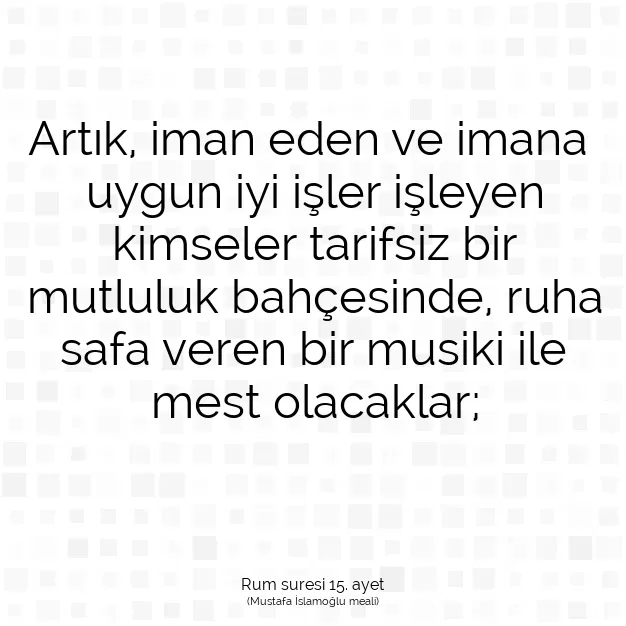 Ayetbul | Kuran Mealleri | Quran | Rum suresi 15. ayet