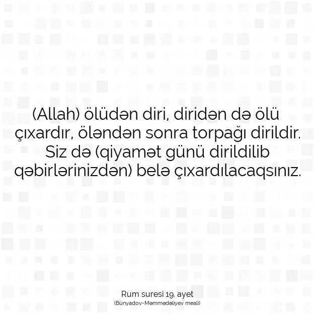 Ayetbul | Kuran Mealleri | Quran | Rum suresi 19. ayet