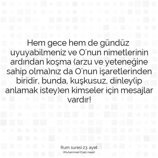 Ayetbul | Kuran Mealleri | Quran | Rum suresi 23. ayet