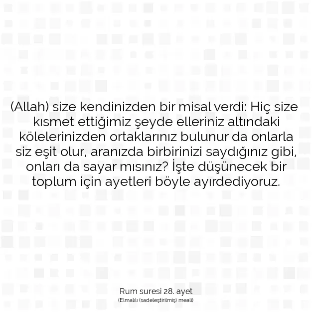 Ayetbul | Kuran Mealleri | Quran | Rum suresi 28. ayet