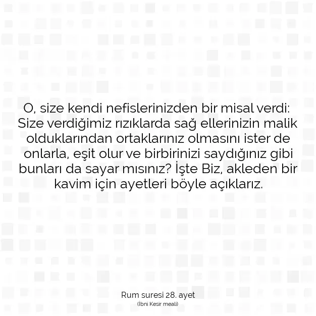 Ayetbul | Kuran Mealleri | Quran | Rum suresi 28. ayet