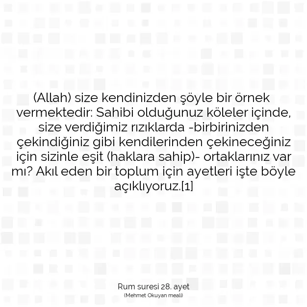 Ayetbul | Kuran Mealleri | Quran | Rum suresi 28. ayet