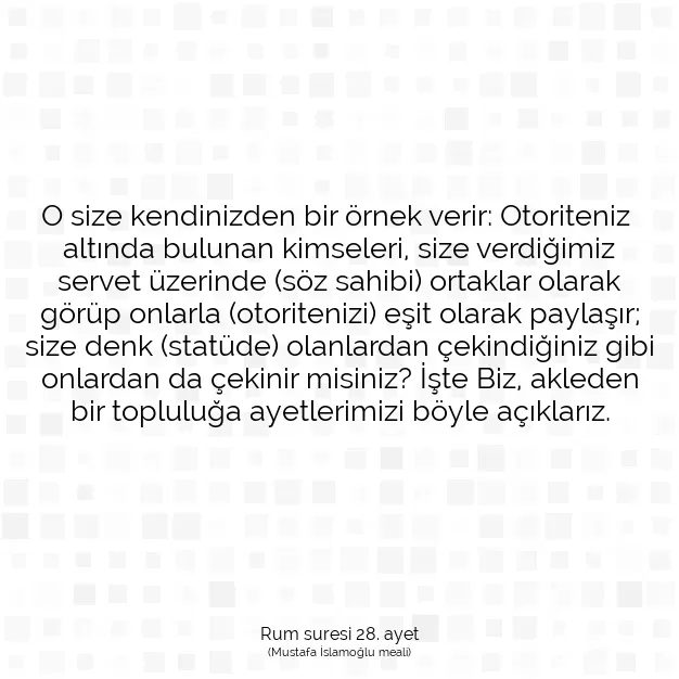 Ayetbul | Kuran Mealleri | Quran | Rum suresi 28. ayet