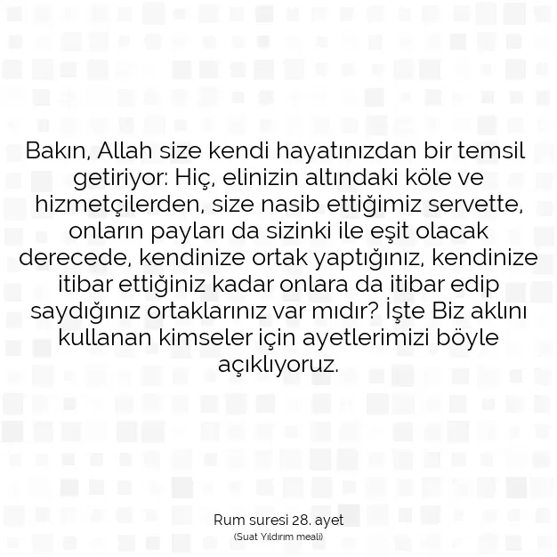 Ayetbul | Kuran Mealleri | Quran | Rum suresi 28. ayet