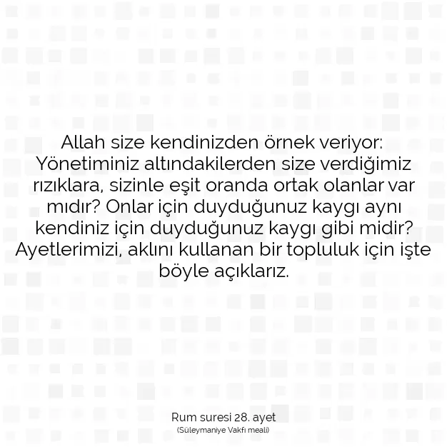 Ayetbul | Kuran Mealleri | Quran | Rum suresi 28. ayet