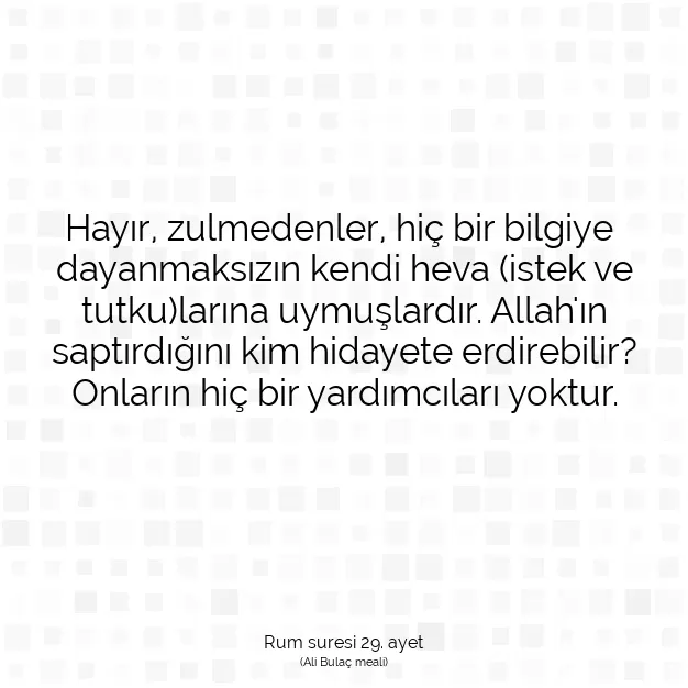 Ayetbul | Kuran Mealleri | Quran | Rum suresi 29. ayet