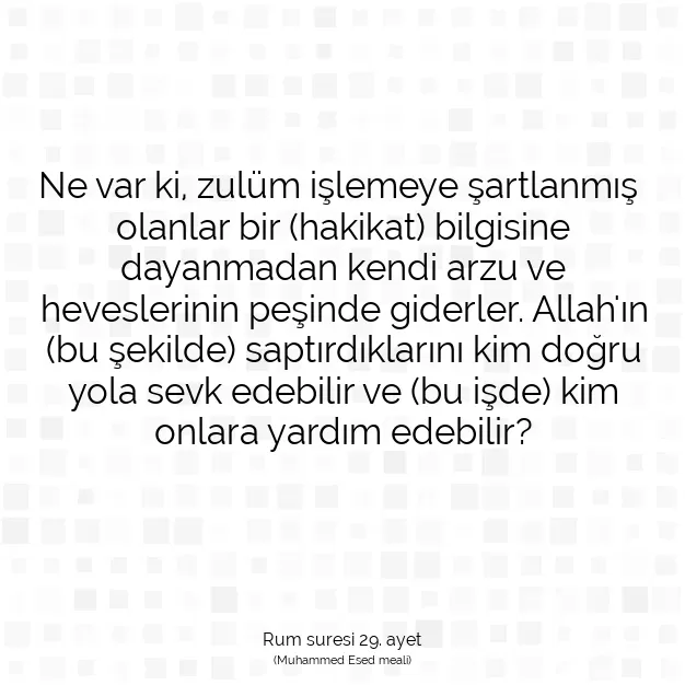 Ayetbul | Kuran Mealleri | Quran | Rum suresi 29. ayet