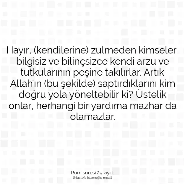 Ayetbul | Kuran Mealleri | Quran | Rum suresi 29. ayet