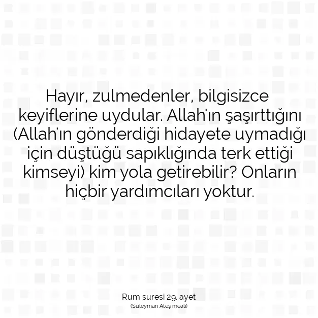 Ayetbul | Kuran Mealleri | Quran | Rum suresi 29. ayet