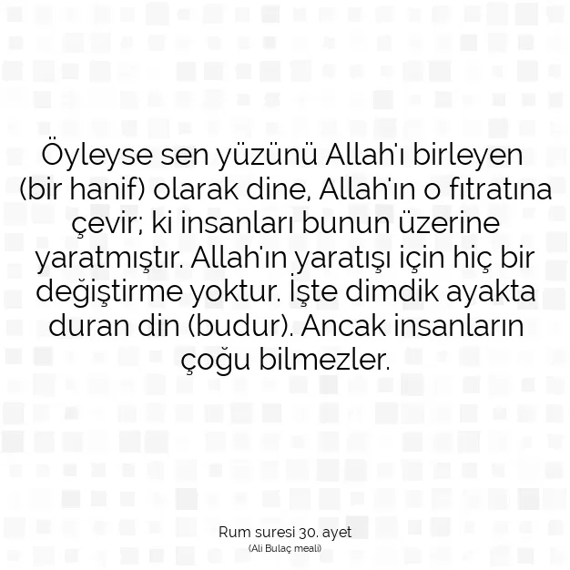 Ayetbul | Kuran Mealleri | Quran | Rum suresi 30. ayet