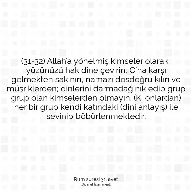 Ayetbul | Kuran Mealleri | Quran | Rum suresi 31. ayet