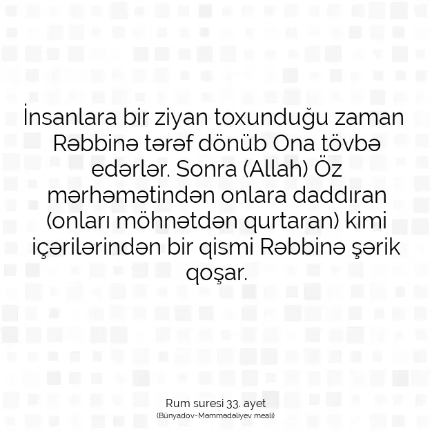 Ayetbul | Kuran Mealleri | Quran | Rum suresi 33. ayet