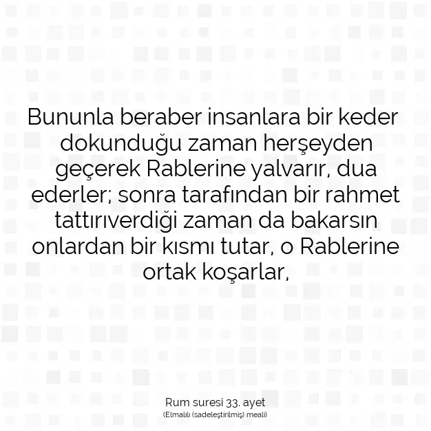 Ayetbul | Kuran Mealleri | Quran | Rum suresi 33. ayet