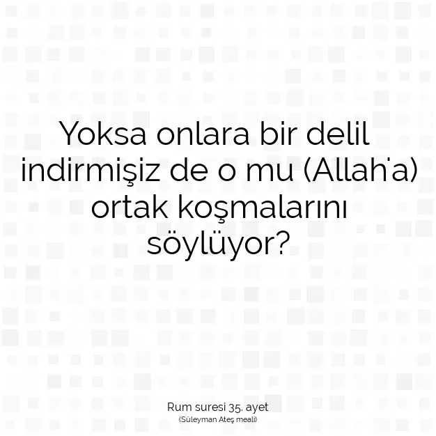 Ayetbul | Kuran Mealleri | Quran | Rum suresi 35. ayet