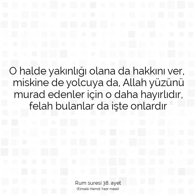 Ayetbul | Kuran Mealleri | Quran | Rum suresi 38. ayet