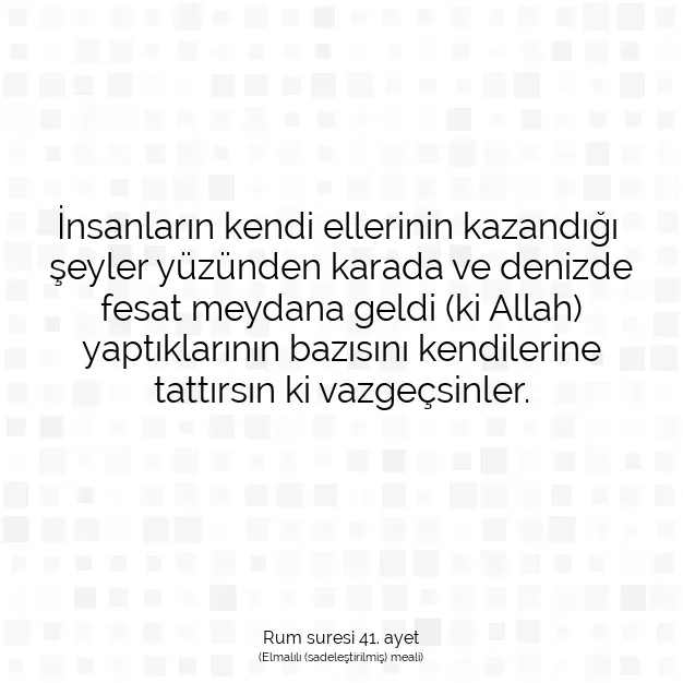 Ayetbul | Kuran Mealleri | Quran | Rum suresi 41. ayet