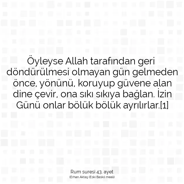 Ayetbul | Kuran Mealleri | Quran | Rum suresi 43. ayet