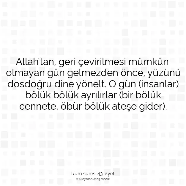 Ayetbul | Kuran Mealleri | Quran | Rum suresi 43. ayet