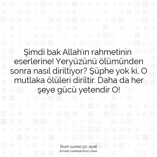 Ayetbul | Kuran Mealleri | Quran | Rum suresi 50. ayet