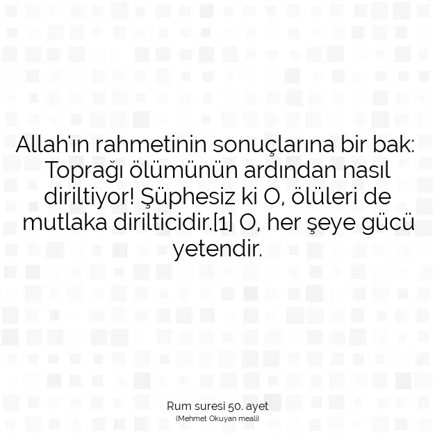 Ayetbul | Kuran Mealleri | Quran | Rum suresi 50. ayet