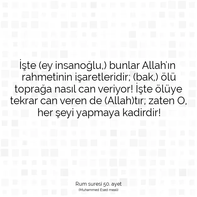 Ayetbul | Kuran Mealleri | Quran | Rum suresi 50. ayet