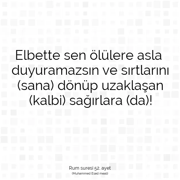 Ayetbul | Kuran Mealleri | Quran | Rum suresi 52. ayet