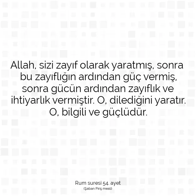 Ayetbul | Kuran Mealleri | Quran | Rum suresi 54. ayet