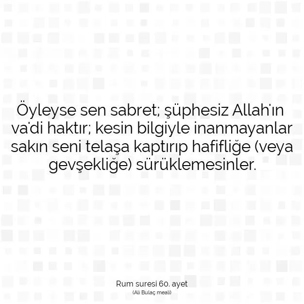 Ayetbul | Kuran Mealleri | Quran | Rum suresi 60. ayet