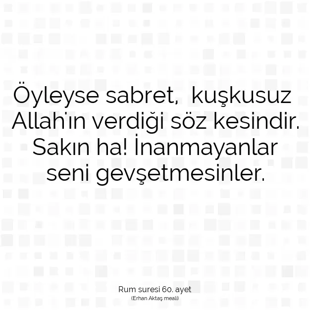 Ayetbul | Kuran Mealleri | Quran | Rum suresi 60. ayet