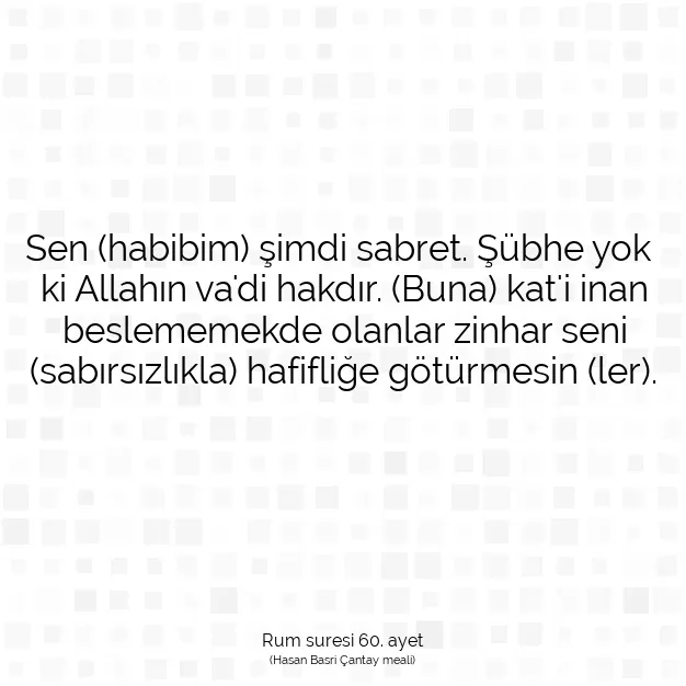 Ayetbul | Kuran Mealleri | Quran | Rum suresi 60. ayet