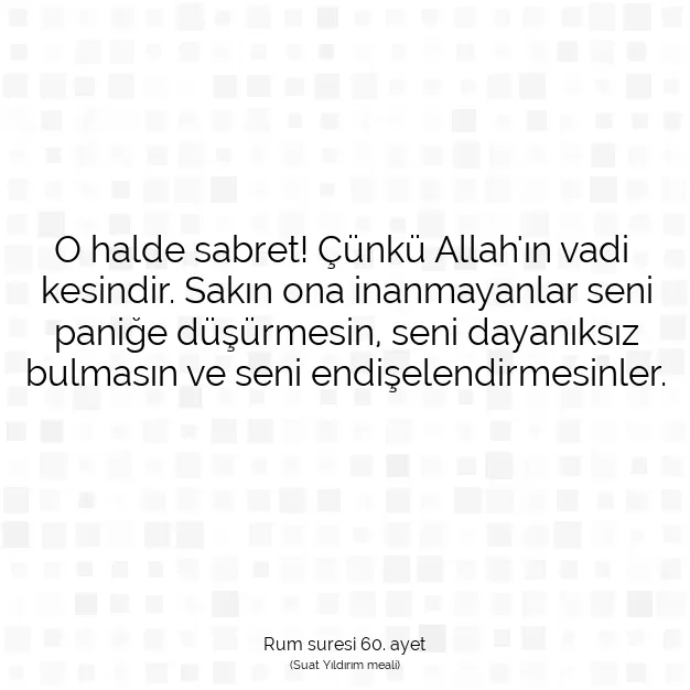 Ayetbul | Kuran Mealleri | Quran | Rum suresi 60. ayet