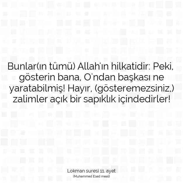 Ayetbul | Kuran Mealleri | Quran | Lokman suresi 11. ayet