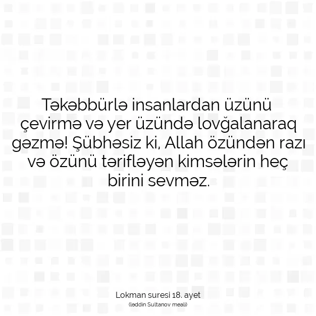 Ayetbul | Kuran Mealleri | Quran | Lokman suresi 18. ayet