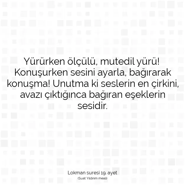 Ayetbul | Kuran Mealleri | Quran | Lokman suresi 19. ayet