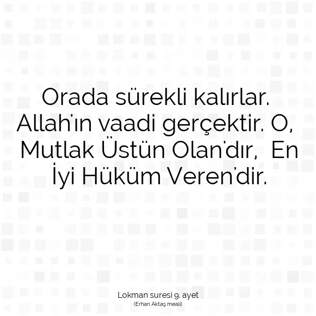 Ayetbul | Kuran Mealleri | Quran | Lokman suresi 9. ayet