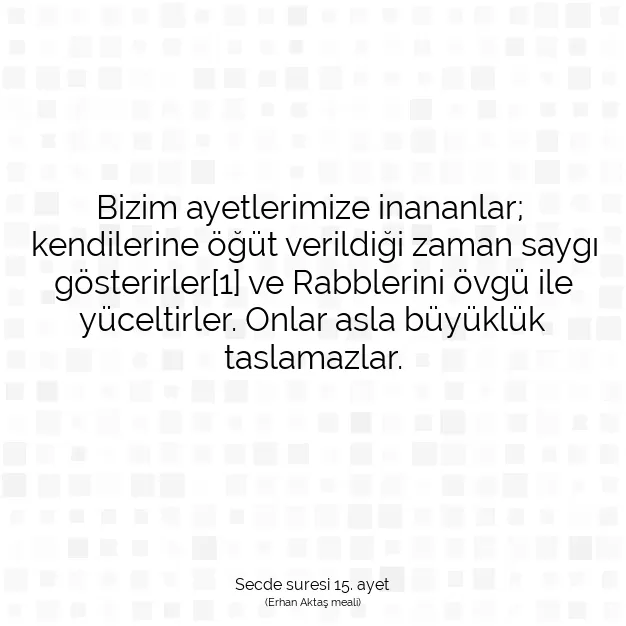 Ayetbul | Kuran Mealleri | Quran | Secde suresi 15. ayet